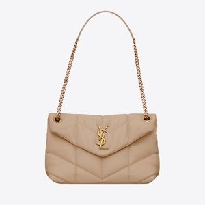 YSL Small Puffer in Dark Beige